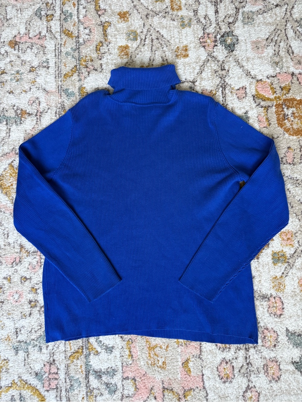 Lauren Ralph Lauren Royal Blue Ribbed Turtleneck Sweater Women’s Size 2X Preppy - Picture 3 of 5